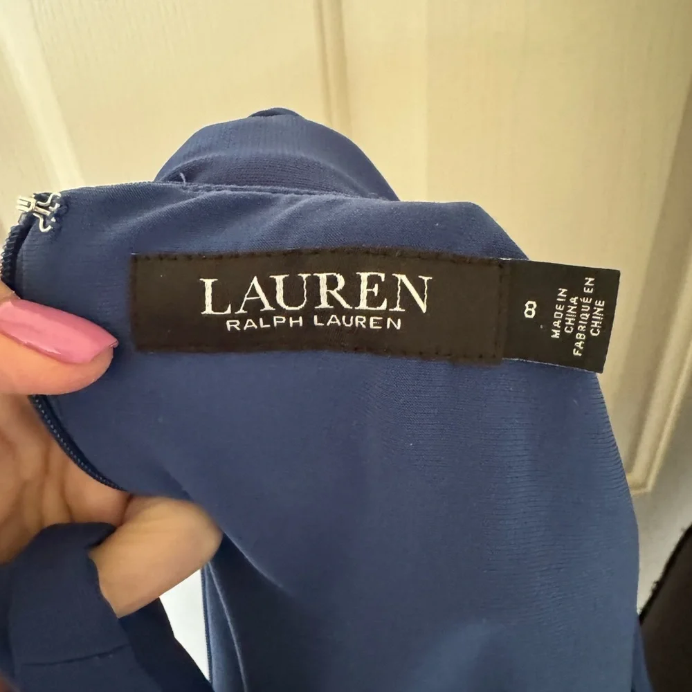 Lauren Ralph Lauren Sleeveless Dress Blue Size 8 - Picture 4 of 4